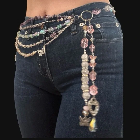One-of-a-Kind Handmade Upcycled Chain Belt – Fairycore / Ballerina / Y2K